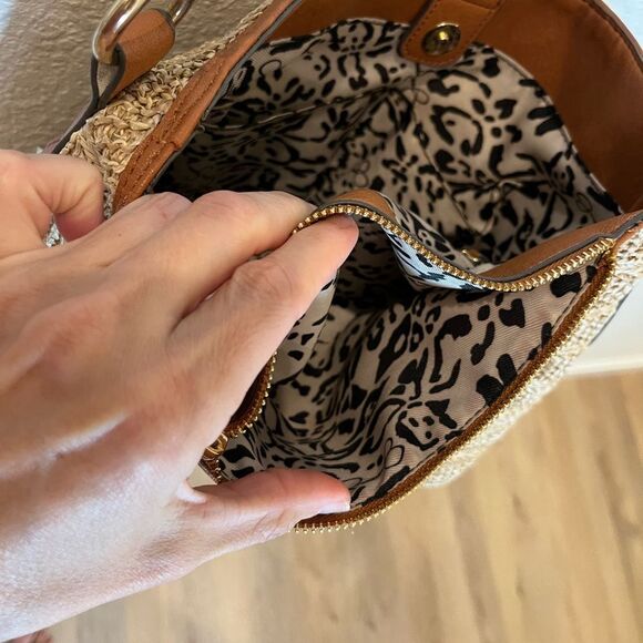 Jessica Simpson Lacey Faux Leather Hobo Bag in Natural Straw - Picture 10 of 16